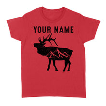 Load image into Gallery viewer, Elk Shirt Mountain Elk Custom Name Mens Womens Standard Women's T-shirt FSD1809D02