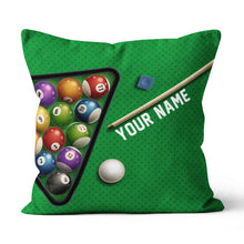 Load image into Gallery viewer, Personalized Green Billiard Table 3D Printed Throw Pillow Billiard Gifts TDM0780