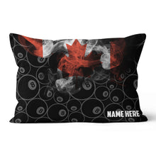 Load image into Gallery viewer, Personalized Vintage Smoke Canadian Flag 8 Ball Billiard Throw Pillow VHM0909