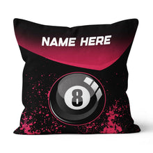 Load image into Gallery viewer, Personalized Red 8 Ball Billiard Throw Pillow Gifts For Billiard Players VHM0925