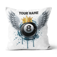 Load image into Gallery viewer, Personalized 8 Ball Billiards Wing Throw Pillow Best Customized Pillows TDM0770