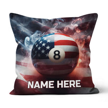 Load image into Gallery viewer, Personalized US Flag Smoke 8 Ball Billiard Pillow Custom Billiards Gifts VHM0923