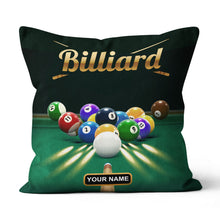 Load image into Gallery viewer, Personalized Name 3D Billiards Table Pool Game Pillow Best Throw Pillows TDM0767