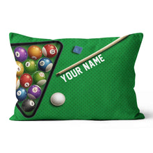 Load image into Gallery viewer, Personalized Green Billiard Table 3D Printed Throw Pillow Billiard Gifts TDM0780