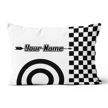 Load image into Gallery viewer, Custom Black White Archery Target Throw Pillow, Archery Funniest Pillows TDM0788