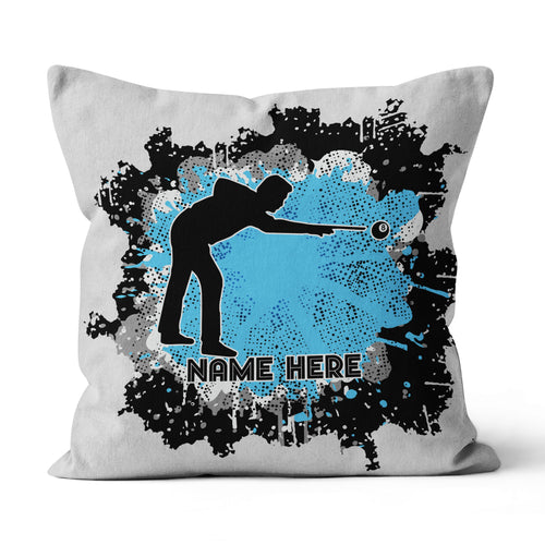 Personalized Grunge Billiard Throw Pillows, Custom Adjustable Pillow For Pool Lover TDM0927