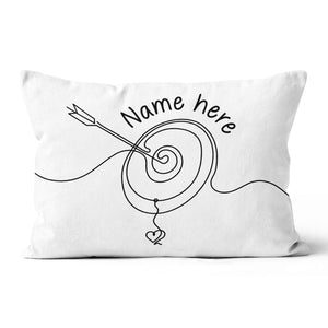 Personalized Archery Line Drawing White Pillow Best Archery Pillow Gifts TDM0869