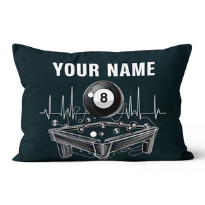 Funny Billiard Table Custom Black Pillows, Personalized Billiard Gifts TDM0821