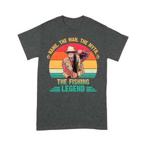 Custom name picture the man the myth the fishing legend personalized gift Standard T-Shirt