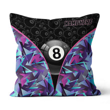 Load image into Gallery viewer, Personalized 8 Ball Pool Throw Pillow Custom Name Billiard Pillows Gifts TDM0843