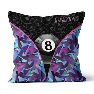 Personalized 8 Ball Pool Throw Pillow Custom Name Billiard Pillows Gifts TDM0843