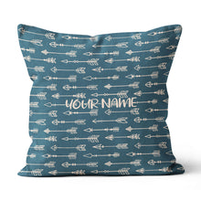 Load image into Gallery viewer, Personalized Blue Arrow Archery Pillow Custom Throw Pillow Archery Gifts VHM0836