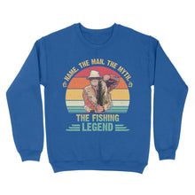 Load image into Gallery viewer, Custom name picture the man the myth the fishing legend personalized gift Standard Crew Neck Sweatshirt