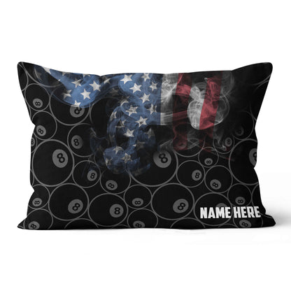 Personalized Vintage Smoke US Flag 8 Ball Billiard Pillow Billiard Gifts VHM0908
