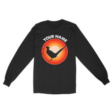 Load image into Gallery viewer, Pheasant Retro Vintage Sunset Custom Name Shirt, Pheasant Hunting Shirt, Gift for Pheasant Lover, Bird Lover Standard Long Sleeve FSD2349D08