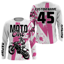 Load image into Gallery viewer, Custom jersey for Motocross youth pink dirt bike off-road UPF30+ MX biker girl motorcycle shirt PDT233