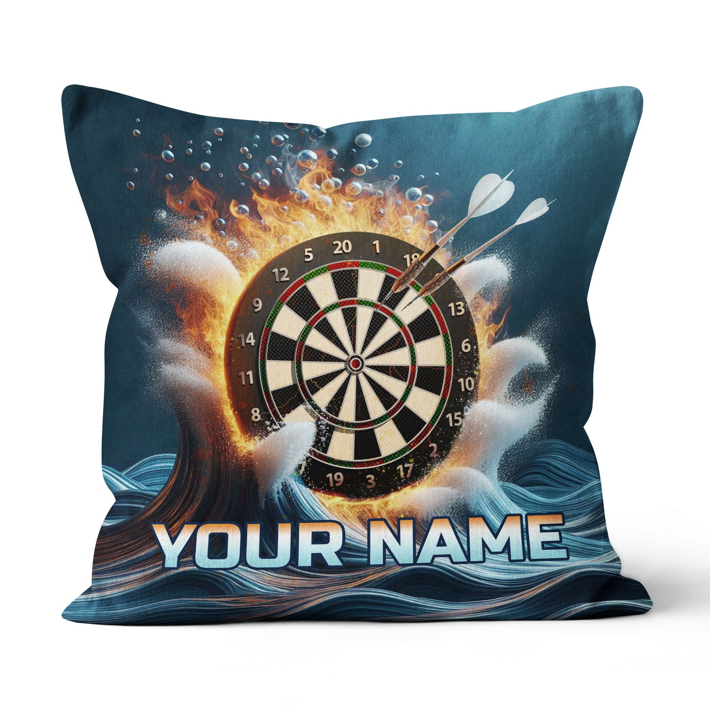 Fire And Water Dartboard Custom Throw Pillow Personalized Darts Gifts LDT1152