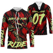 Load image into Gallery viewer, Motocross custom red kid&amp;adult jersey UV protective shirt Dirt Is For Ride extreme motorcycle PDT50