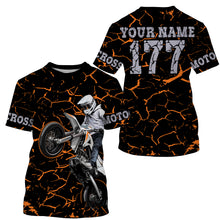 Load image into Gallery viewer, Youth kid adult Motocross racing jersey orange shirt custom UV protective off-road MX extreme biker PDT34