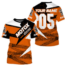 Load image into Gallery viewer, Xtreme orange MotoX custom kid&amp;adult jersey UPF30+ dirt bike off-road MX racing motorcycle shirt PDT48