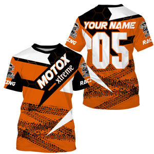 Xtreme orange MotoX custom kid&adult jersey UPF30+ dirt bike off-road MX racing motorcycle shirt PDT48