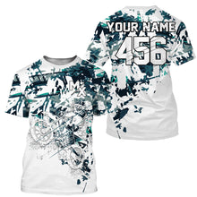 Load image into Gallery viewer, Personalized motocross jersey blue camouflage kid adult UPF30+ MX racing dirt bike off-road NMS984