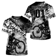 Load image into Gallery viewer, Black downhill racing jersey UPF30+ Mountain Bike shirt custom Adult Kid cycling gear MTB racewear| SLC137