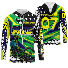 Load image into Gallery viewer, Green mountain bike shirt UPF30+ Personalized Adult kid MTB jersey cycling gear mens| SLC135