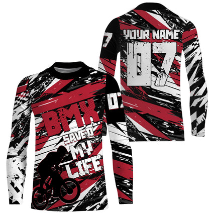 BMX Life Red BMX jerseys UPF30+ Off-road bike shirt Cycling gear Adult kid BMX bicycle clothes| SLC84