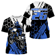 Load image into Gallery viewer, Custom jersey for dirt bike UPF30+ kid men women blue Motocross racing extreme off-road motorcycle PDT99