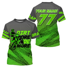 Load image into Gallery viewer, Kid adult custom motocross jersey green UPF30+ dirt bike MX racing Dirt More Ride More off-road NMS976
