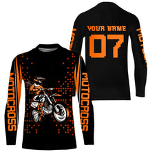 Load image into Gallery viewer, Girls women personalized motocross jersey UPF30+ orange dirt bike racing off-road motorcycle riders NMS982
