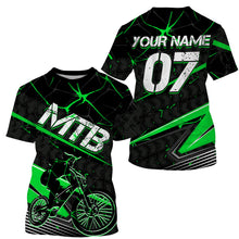 Load image into Gallery viewer, Personalized green MTB jersey UPF30+ adult kid mountain biking shirts Enduro cycling racewear| SLC49