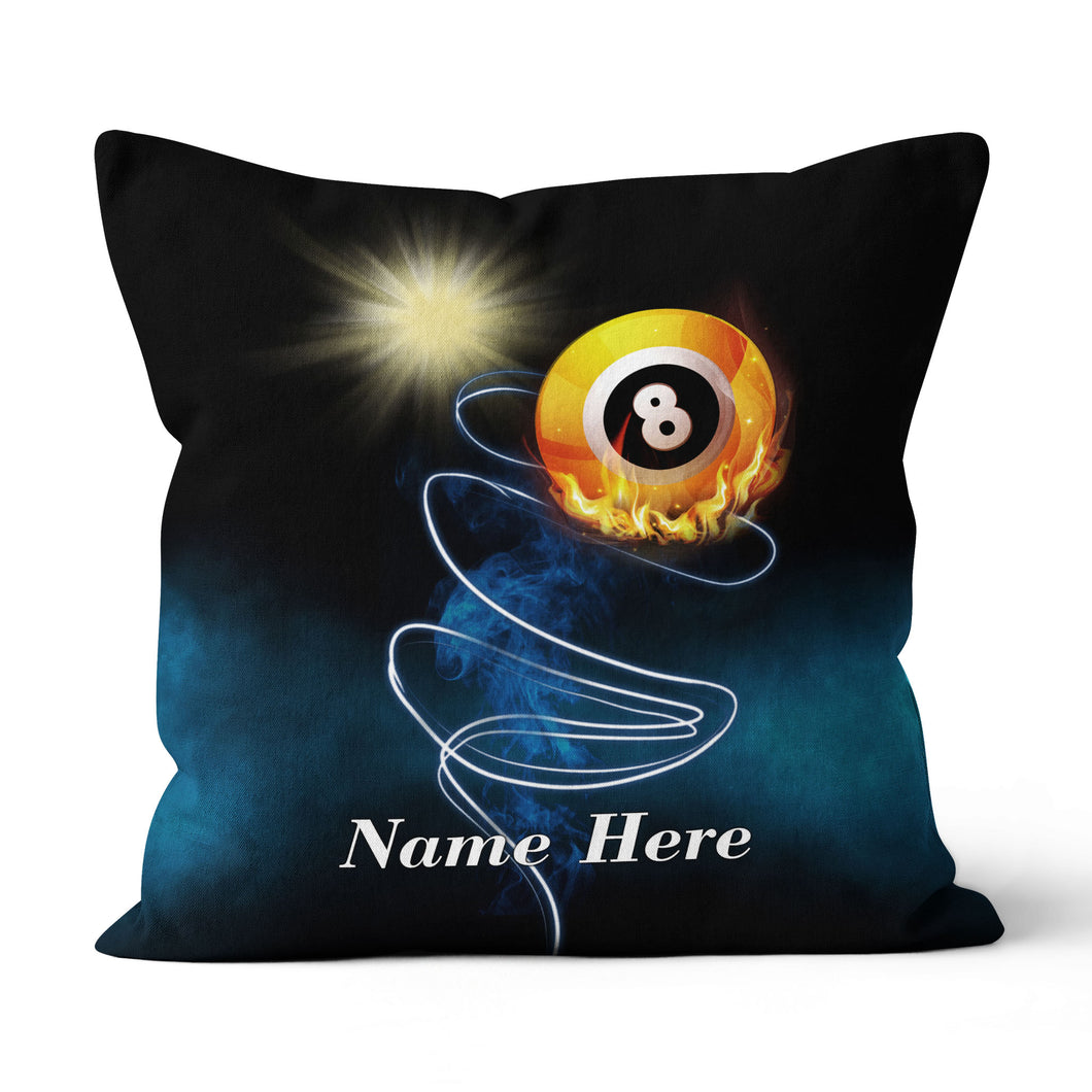 Personalized Billiard 8 Ball Flame Pillow, Funny Billiard Pillow Gifts TDM0882