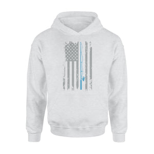 American flag fishing shirt vintage fishing - Standard Hoodie