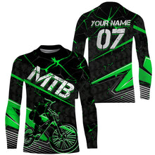 Load image into Gallery viewer, Personalized green MTB jersey UPF30+ adult kid mountain biking shirts Enduro cycling racewear| SLC49