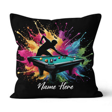 Load image into Gallery viewer, Colorful Men Billiard Player Custom Throw Pillow, Billiard Pillow Gifts TDM0832