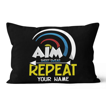Aim Shoot Swear Repeat Archery Pillows Custom Throw Pillow Archery Gifts VHM0839