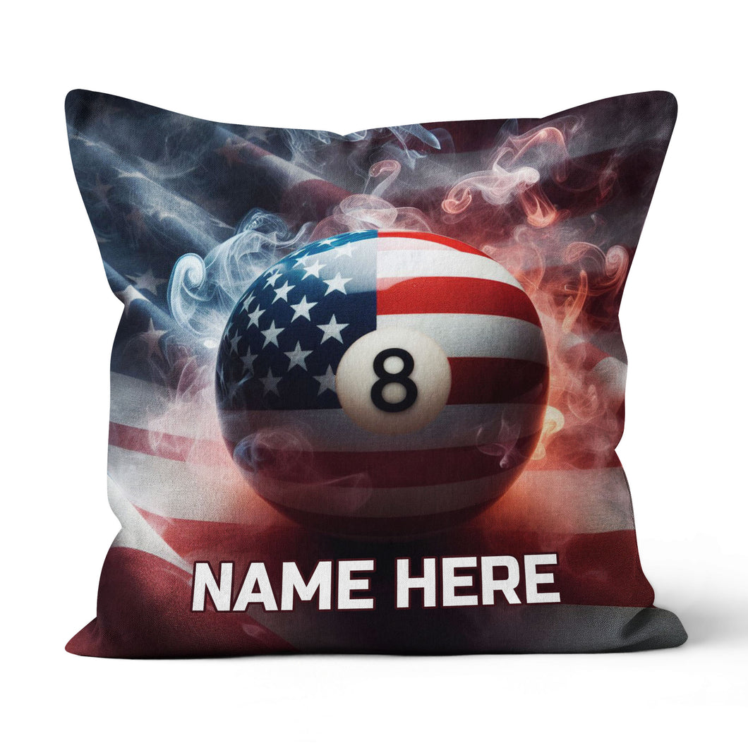 Personalized US Flag Smoke 8 Ball Billiard Pillow Custom Billiards Gifts VHM0923