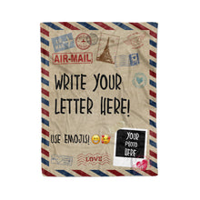 Load image into Gallery viewer, Personalized Photo Letter Fleece Blanket Custom Postal Picture Gift to My Daughter Son from Mom Dad Customized for Husband Wife FSD1731D01