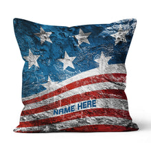 Load image into Gallery viewer, Grunge Retro Usa Flag Custom Pillow Personalized Patriotic Home Gifts LDT1189