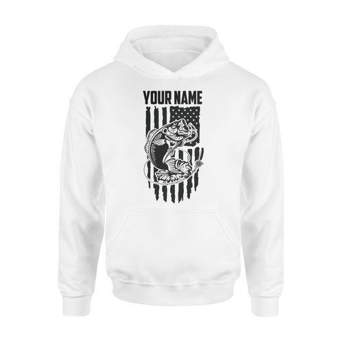 Largemouth bass fishing US American flag personalized patriot shirt D01 NQS1310 - Standard Hoodie