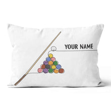 Load image into Gallery viewer, Personalized Pool Billiards Games Pillows, Custom Billiard White Pillows TDM0811