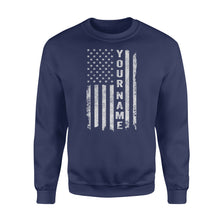 Load image into Gallery viewer, Custom name American flag shirt, personalized American patriot Sweatshirt gift for dad, mom - NQS1290