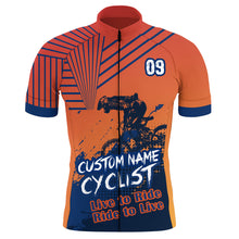 Load image into Gallery viewer, Live to ride Custom mens cycling jersey UPF50+ Road biking tops Bicycle clothes with 3 pockets| SLC05