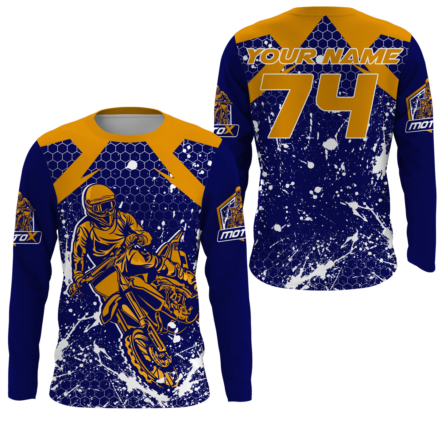 Blue custom Motocross riding jersey youth men women MX racing UPF30+ off-road extreme motorcycle PDT118