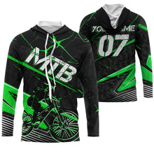 Load image into Gallery viewer, Personalized green MTB jersey UPF30+ adult kid mountain biking shirts Enduro cycling racewear| SLC49