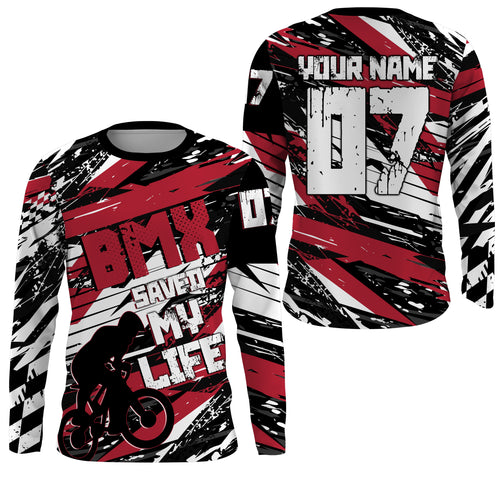 BMX Life Red BMX jerseys UPF30+ Off-road bike shirt Cycling gear Adult kid BMX bicycle clothes| SLC84