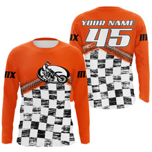 Load image into Gallery viewer, Flag racing jersey Motocross custom for kids men women orange UPF30+ dirt bike off-road motorcycle PDT128