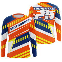 Load image into Gallery viewer, Custom name number motocross jersey UPF kids men women dirt bike motorcycle offroad racing shirt NMS1033